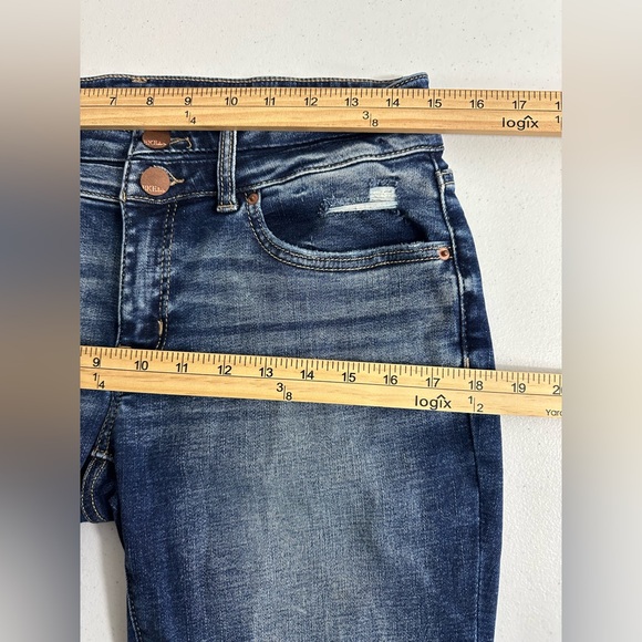 BKE Stella Sz 29x27 Distressed Slim Fit Low Rise Ankle Skinny Denim Blue Jeans - Picture 7 of 11